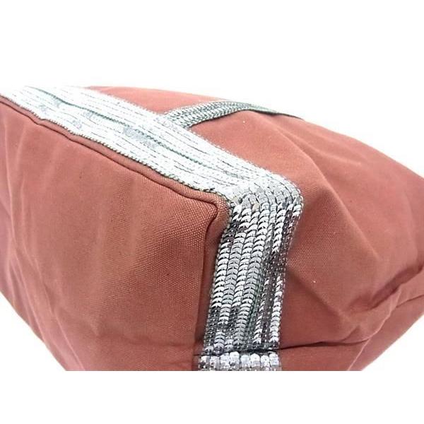 ■極美品■ vanessabruno ヴァネッサ ブリューノ キャンバス スパンコール ハンドバッグ トート ブラウン系×シルバー系 DB0061 |  | 06