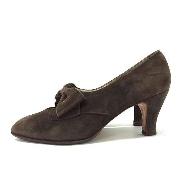 FERRAGAMO Salvatore Ferragamo フェラガモ スエード リボン ヒール 