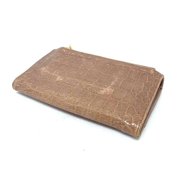 miu miu（ミュウミュウ） クロコダイル型押しレザー 二つ折り 財布