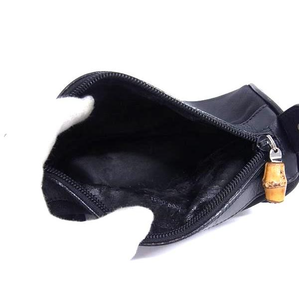 GUCCI □美品□ グッチ 039 1669 0651 バンブー ナイロンキャンバス  