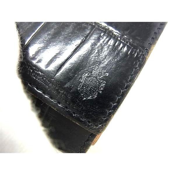 Felisi フェリージ クロコダイル型押しレザー 二つ折り 財布 ウォレット 小銭入れ カード入れ メンズ レディース ブラック系 DH0508 | Felisi | 05