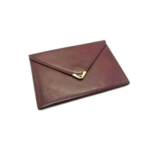 ■美品■ カルティエ マストライン レザー カードケース カード入れ レディース メンズ ボルドー系 DH2695 | Cartier