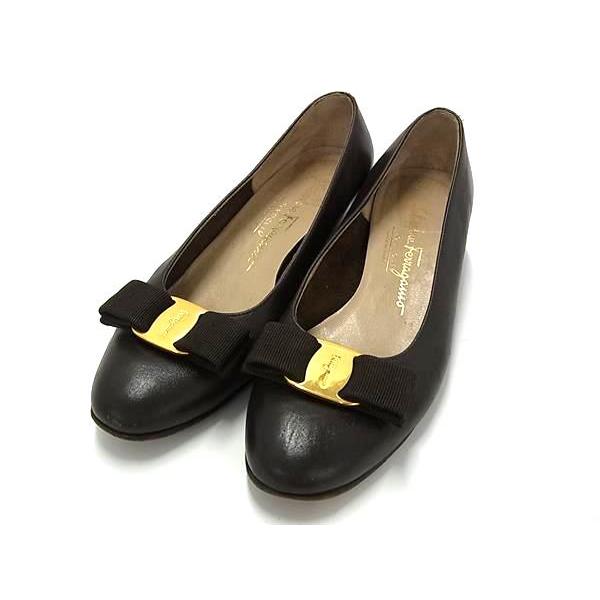 Salvatore Ferragamo フェラガモ ヴァラリボン レザー ヒール パンプス表記サイズ 6 (約23.5cm)  靴 シューズ ブラウン系 DH6316 | FERRAGAMO