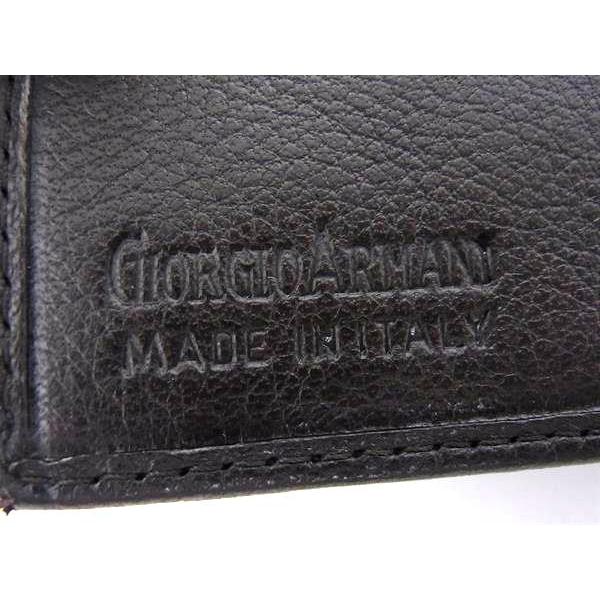 GIORGIO ARMANI ジョルジオアルマーニ レザー 三つ折り がま口 財布