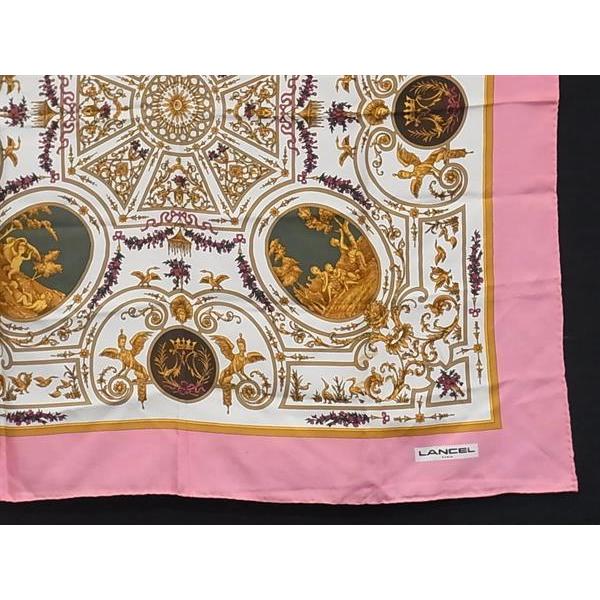 LANCEL（ランセル） シルク100% 大判 総柄 スカーフ ストール ショール