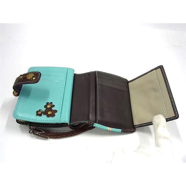 KENZO ケンゾー レザー フラワー がま口 二つ折り 財布