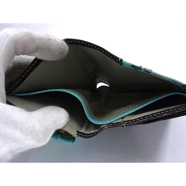 KENZO ケンゾー レザー フラワー がま口 二つ折り 財布