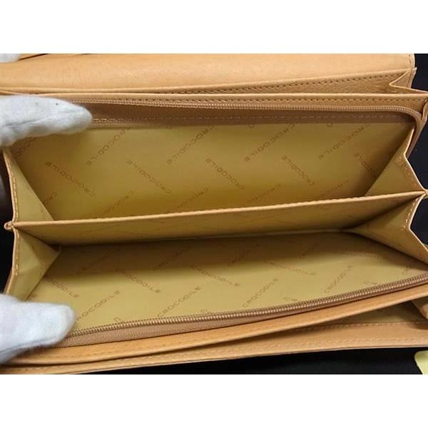 □新品□未使用□ CROCODILE クロコダイル レザー 編み込み 二つ折り 
