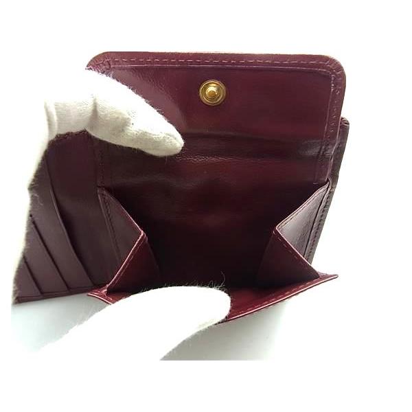 【美品】Cartier カルティエ 2つ折り財布 マスト ボルドー レザー Cartier（カルティエ） マストライン レザー 二つ折り 財布 ウォレット