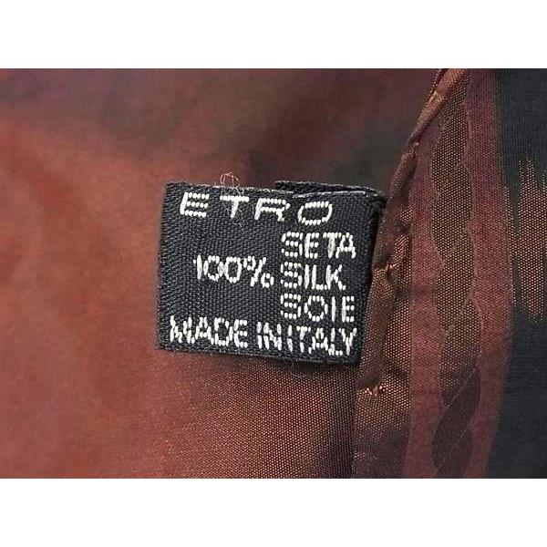 ETRO（エトロ） □美品□ シルク100% 総柄 フリンジ スカーフ ストール