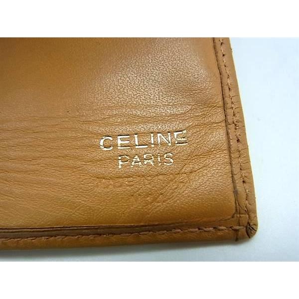 CELINE セリーヌ マカダム柄 PVC×レザー 二つ折り 財布