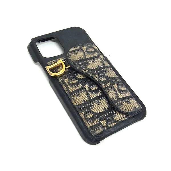 ChristianDior クリスチャンディオール トロッター レザー×キャンバス iPhone 13/14対応 アイフォンケース ネイビー系 DJ8549 | Christian Dior