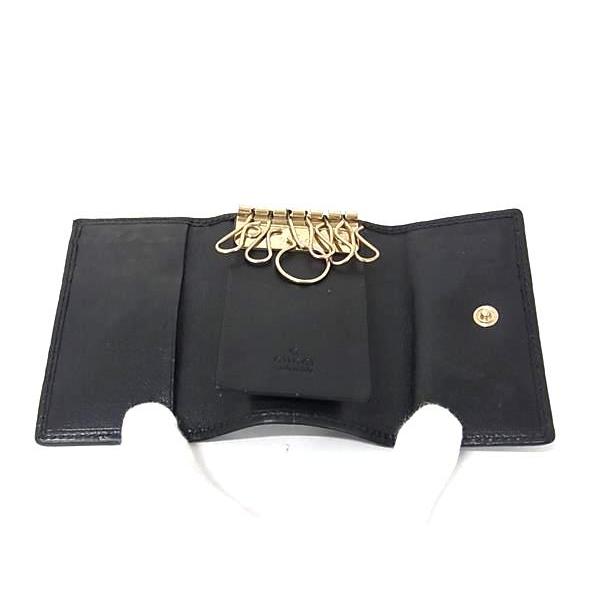 極美品 グッチ GGスプリーム PVC 6連 キーケース 138093 ブラック 極美品 グッチ GGスプリーム PVC 6連 キーケース 138093 ブラック