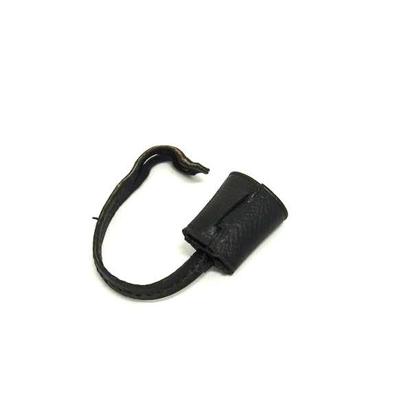 HERMES エルメス ミニクロシェット チャーム シルバー ブラック レザー