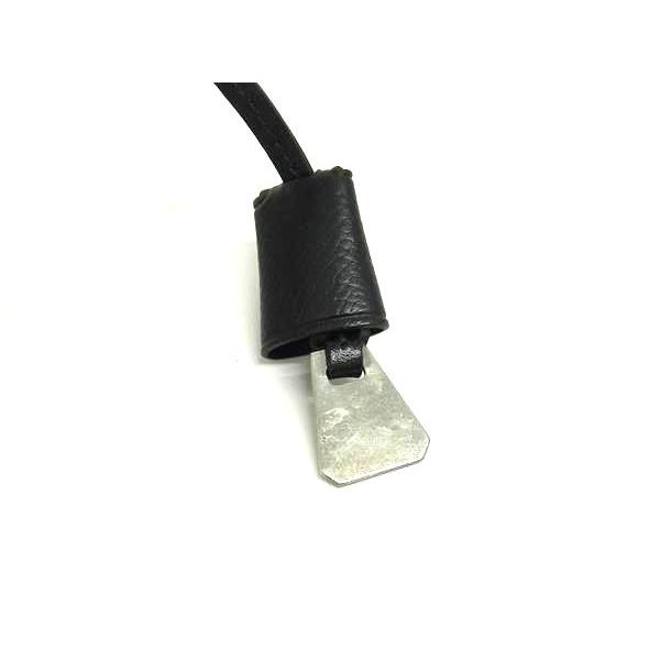 HERMES エルメス ミニクロシェット チャーム シルバー ブラック レザー