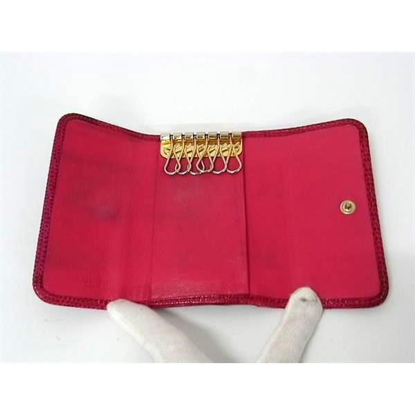 LOEWE アナグラム型押し キーケース LOEWE ロエベ アナグラム リザード型押しレザー キーケース 鍵