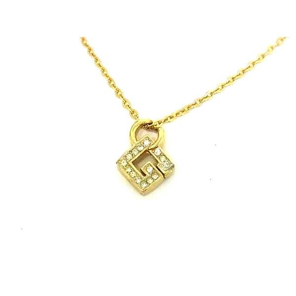 【GIVENCHY】ヴィンテージネックレス ゴールド×ラインストーン ジバンシィ GIVENCHY ビンテージ G ラインストーン ネックレス