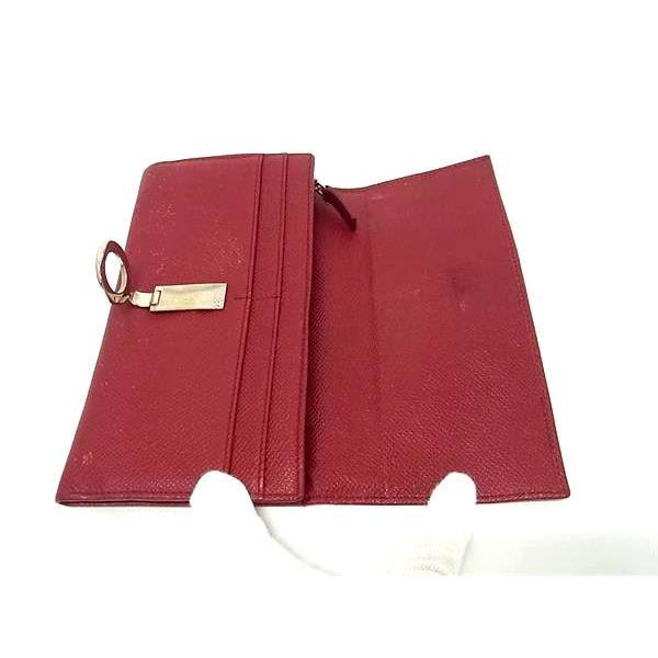 美品 BVLGARI ブルガリレザー 二つ折り 長財布 ブラック レッド BVLGARI（ブルガリ） ブルガリブルガリ レザー 二つ折り 長財布