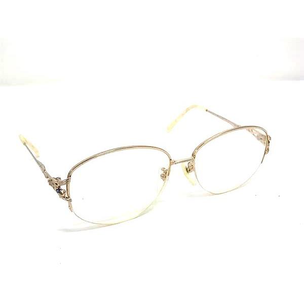 FENDI フェンディヴィンテージ FE-9485 ダイヤモンド サファイア 度入り メガネ めがね 眼鏡 レディース ゴールド系 DK7270 | FENDI