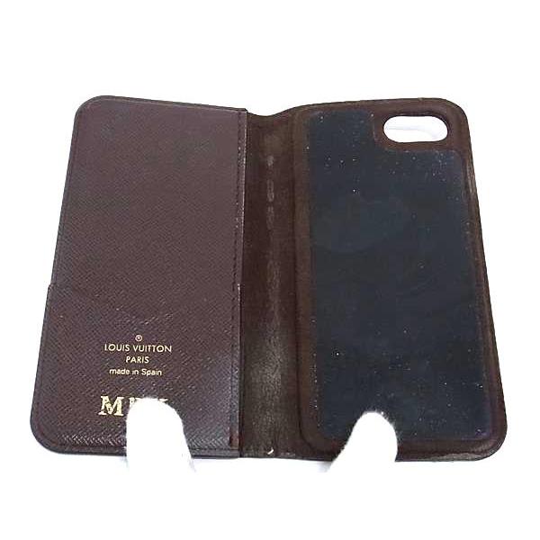 Louis Vuitton iPhoneケース ブラック/ブラウン ルイヴィトンiPhone8フォリオ iPhoneケース 14145 ブラウン ユニ