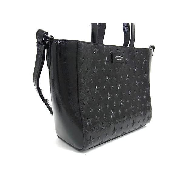 専用品JIMMY CHOO PEGASI 黒 パテントレザー 2WAYバッグ 新品同様 JIMMY CHOO ジミーチュウ 2WAY PEGASI N/S BLACK