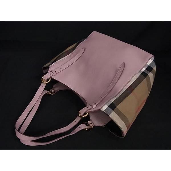 ■極美品■ BURBERRY バーバリー ノバチェック レザー×キャンバス ハンドバッグ ショルダーバッグ レディース ピンク系 FA3782 | BURBERRY | 04