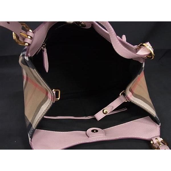 ■極美品■ BURBERRY バーバリー ノバチェック レザー×キャンバス ハンドバッグ ショルダーバッグ レディース ピンク系 FA3782 | BURBERRY | 07
