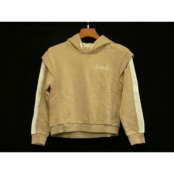 ■新品■未使用■ Chloe クロエ コットン100% セットアップ フード付き トップス ボトムス サイズ 12 洋服 ベージュ系×ホワイト系 FB5890 Chloe（クロエ） □新品□未使用□ コットン100% セットアップ フード