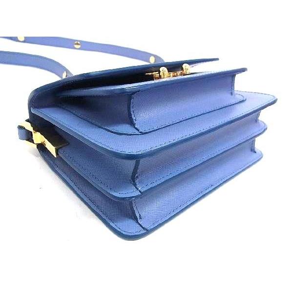 ■新品同様■ MARNI マルニ トランク レザー クロスボディ ショルダーバッグ レディース ブルー系 FC0253 MARNI（マルニ） □新品同様□ トランク レザー クロスボディ