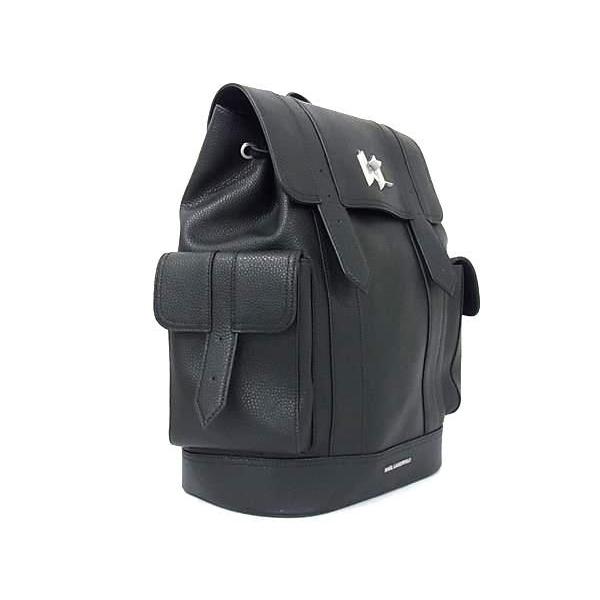 ■新品■未使用■ KARL LAGERFELD カールラガーフェルド レザー 巾着型 リュックサック バックパック デイパック ブラック系 FD2667 KARL LAGERFELD（カール・ラガーフェルド） □新品□未使用□ レザー