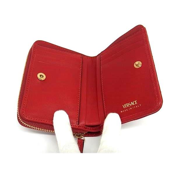 ■新品■未使用■ VERSACE ヴェルサーチ メデューサ レザー 二つ折り 財布 ウォレット レディース レッド系 FE6187 VERSACE（ヴェルサーチェ） □新品□未使用□ ヴェルサーチ メデューサ