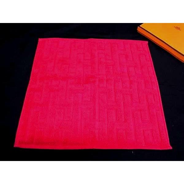 ■新品■未使用■ HERMES エルメス ステアーズ カレタオル コットン100％ ハンドタオル ハンカチ レディース ピンク系 FE9995 | HERMES