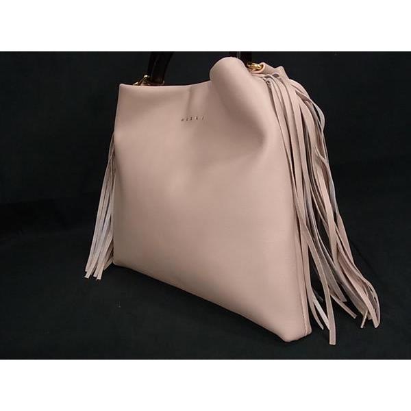 ■新品■未使用■ MARNI マルニ ヴェネツィアホーボー レザー フリンジ 2WAY ハンドバッグ ショルダーバッグ ピンク系 FF2896 MARNI（マルニ） □新品□未使用□ ヴェネツィアホーボー レザー