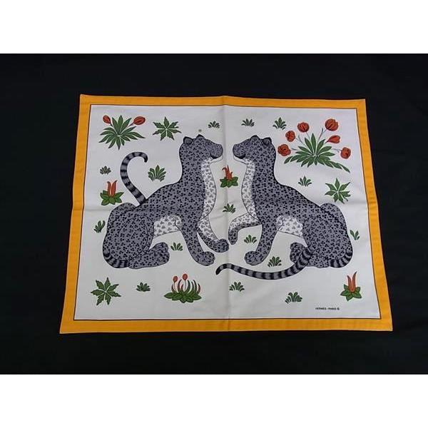HERMES □極美品□ エルメス コットン100％ レオパード ヒョウ