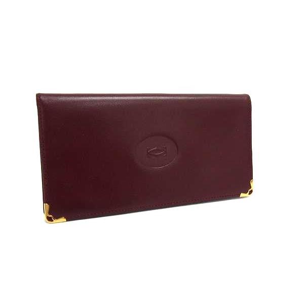 Cartier □新品同様□ カルティエ マストライン レザー 二つ折り 長  