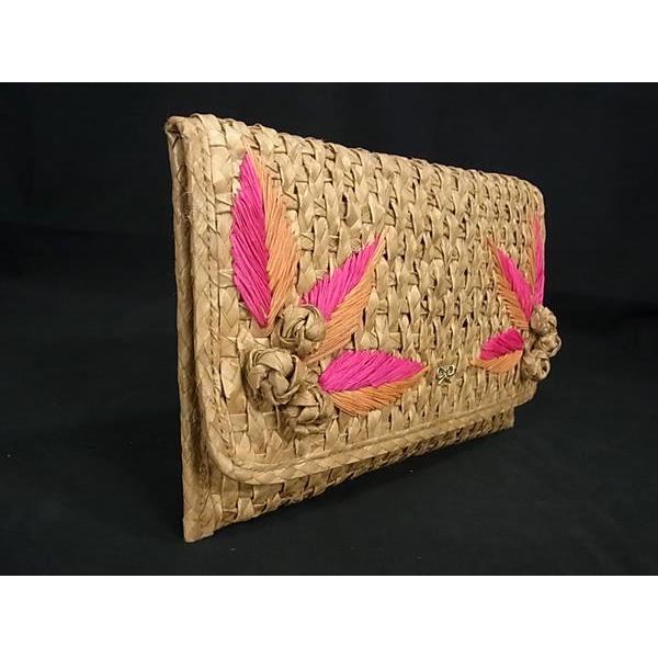 関税込国内発【ANYA HINDMARCH】ストローシャグ クラッチバッグ