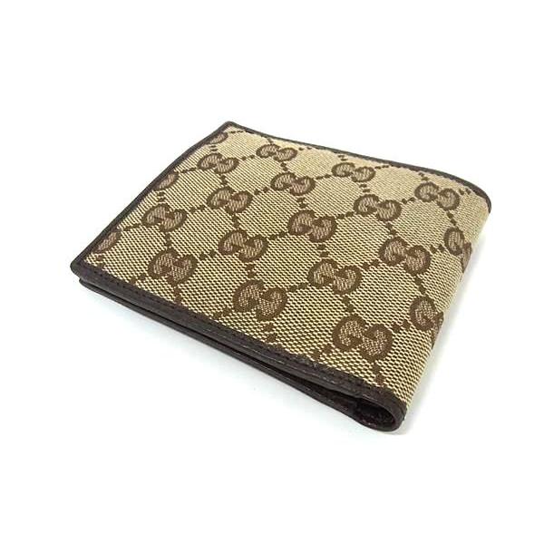 GUCCI □新品□未使用□ グッチ 04862 GGキャンバス×レザー 二