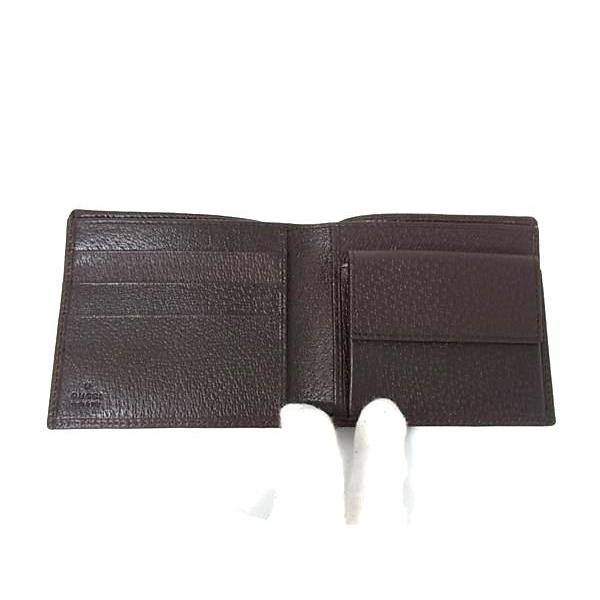GUCCI GGキャンバス 財布 GUCCI グッチ 04862 GG柄 GGキャンバス×レザー 二つ折り 財布