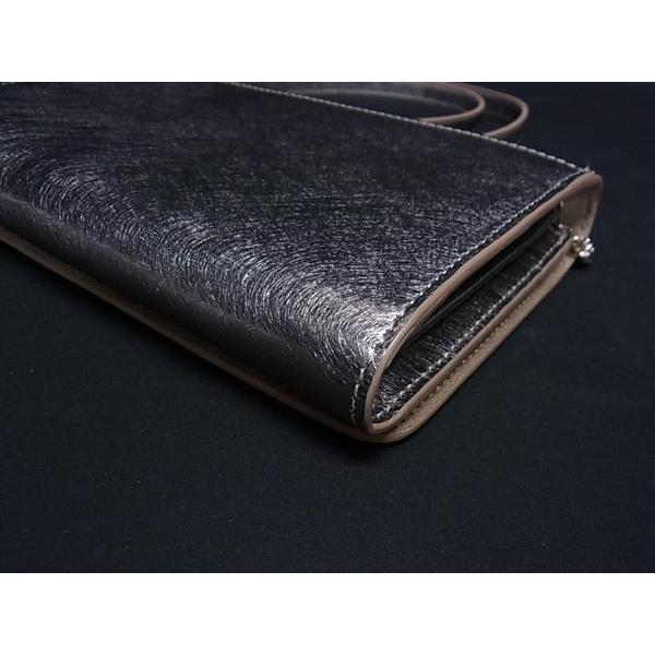 ■新品同様■ JIMMY CHOO ジミーチュウ レザー ショルダーウォレット 長財布 レディース シルバー系 FG9062 JIMMY CHOO（ジミーチュウ） □新品同様□ レザー ショルダー