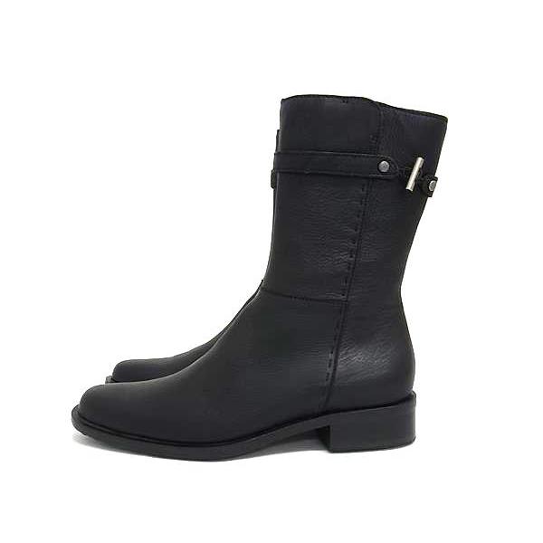 ■新品■未使用■ Max Mara マックスマーラ レザー ショートブーツ 表記サイズ 37 1/2 (約24.5cm) 靴 シューズ ブラック系 FH8710 Max Mara（マックスマーラ） □新品□未使用□ レザー ショートブーツ