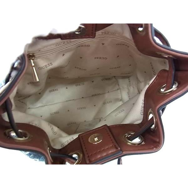 GUESS □新品□未使用□ ゲス キャンバス×レザー 巾着型 2WAY