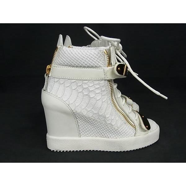 ■美品■ GIUSEPPE ZANOTTI ジュゼッペザノッティ レザー パイソン調 スニーカー サイズ 34(約21cm) 靴 シューズ ホワイト系 FI8121 Giuseppe Zanotti（ジュゼッペザノッティ） □美品□ レザー パイソン