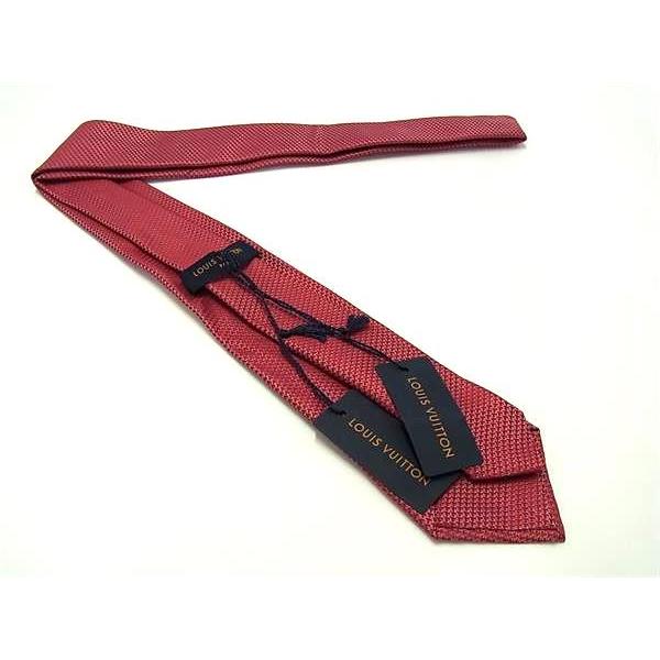 未使用 ルイヴィトン Louis Vuitton ネクタイ シルク レッド LOUIS VUITTON（ルイ・ヴィトン） □新品□未使用□ シルク100