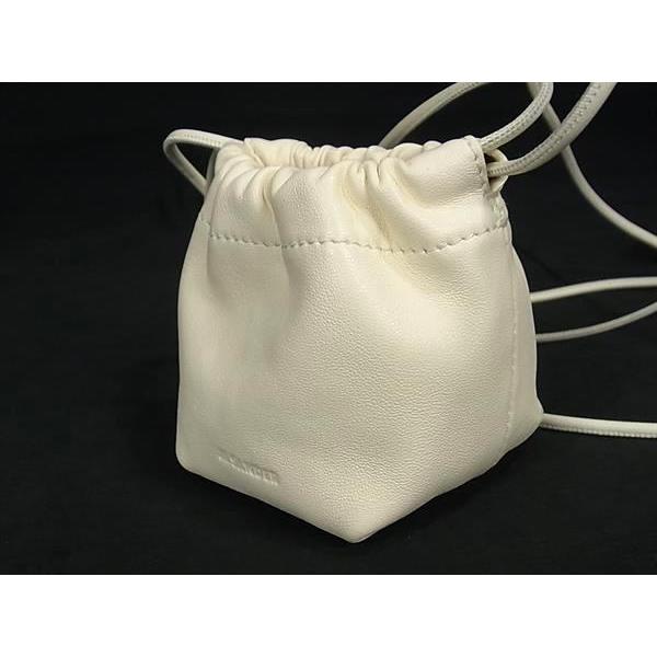 JIL SANDER 巾着型バッグ ホワイト/ブラック　ジルサンダー JIL SANDER 巾着型バッグ ホワイト/ブラックジルサンダー