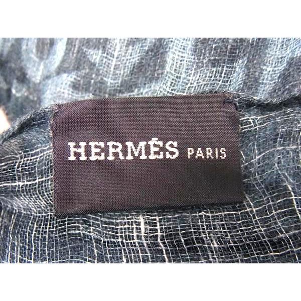 HERMES □新品同様□ エルメス アンカー 猫 リネン100% ストール  
