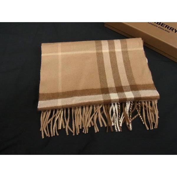 ■新品■未使用■ BURBERRY バーバリー カシミヤ100％ マフラー ストール ショール 防寒具 ブラウン系 FJ7566 | BURBERRY