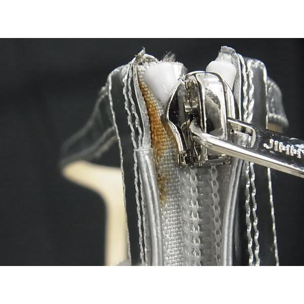 ■極美品■ JIMMY CHOO ジミーチュウ DALI レザー ヒール ロングブーツ 表記サイズ 37(約24cm) 靴 シューズ シルバー系 FK6561 JIMMY CHOO（ジミーチュウ） □極美品□ DALI レザー ヒール ロング
