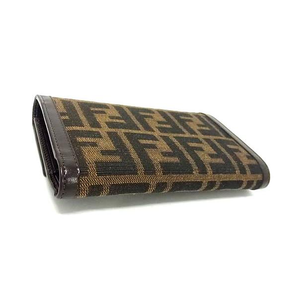 【極美品✨】フェンディ ズッカ柄 三つ折り財布 24年限定モデル ローマ像 茶色 FENDI □極美品□ フェンディ ズッカ柄 キャンバス 三つ折り