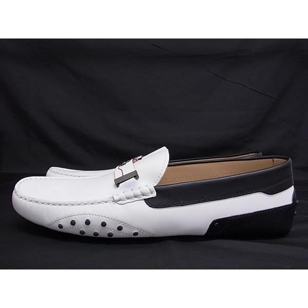 ■美品■ TODS トッズ フェラーリ コラボ レザー ドライビングシューズ 表記サイズ12 (約31.0cm) 靴 メンズ ホワイト系 FK9268 TOD'S（トッズ） □美品□ TODS フェラーリ コラボ レザー