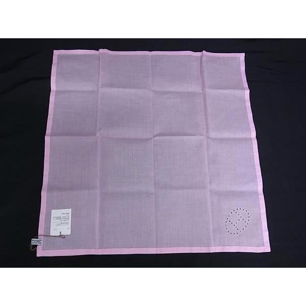 美品！)エルメス コットン100% ハンカチ エブリン ピンク